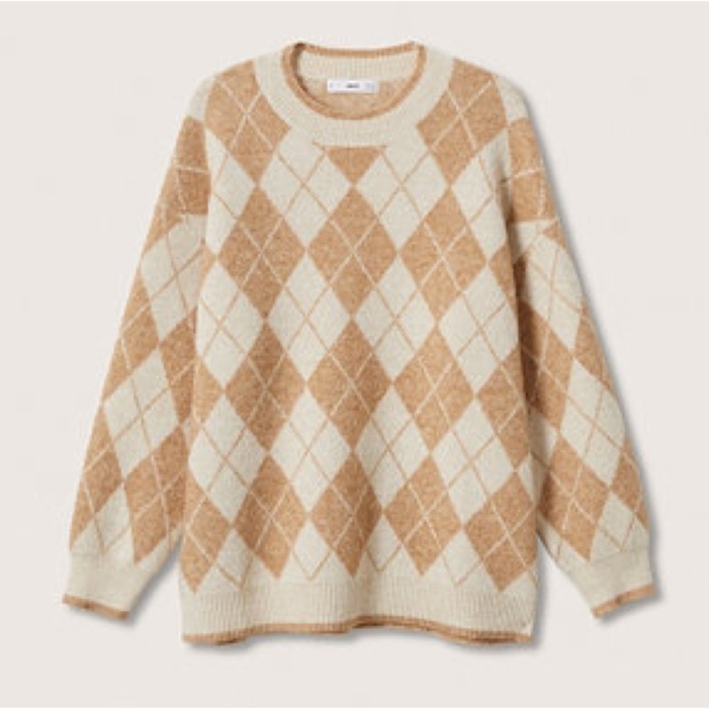 MANGO Women's Rhombus Knit Sweater